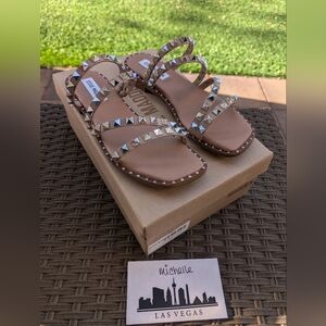 SOLD - Steve Madden Skyler Studded Sandals Tan Size 7